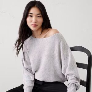 Banana Republic Light Gray Off-the-Shoulder Sweater